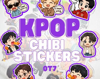 KPOP CHIBI Stickers, UNOFFICIAL Merch, Army, stationary, scrapbooking, freebies, concert, giveaway