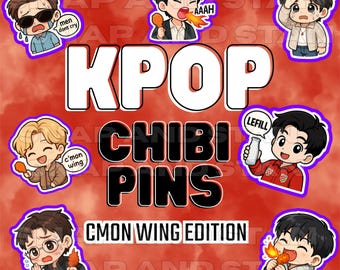 KPOP Chibi Acrylic Pin | UNOFFICIAL Merch, Army, stationary, scrapbooking, freebies, concert, giveaway