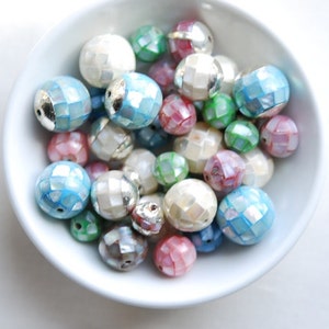 Mother of pearl beads Assorted mosaic ball beads/sea shell beads/seashell beads/Colorful mother of pearl/jewelry supply/round mother of pear