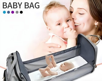 Neue Windel Babytaschen mit Bett Mumie Tasche Wasserdicht Nylon Mutterschaft Windel Mütter Rucksack Baby Pflege Wickeltasche Für Babypflege