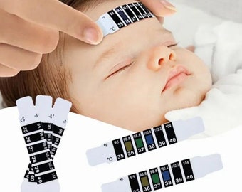 Bebek Bakımı İçin Temel: 10/20 Adet Alın Termometresi Şerit - Bebekler, Çocuklar ve Çocuklar İçin Ateş Vücut Sıcaklık Etiketi