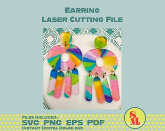 Moderne Ohrhänger SVG Eileen Ohrhänger | Laser-Cut Schmuck Datei