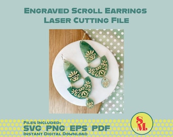 Moderne baumelnde Ohrring SVG | Laser-Cut Schmuck Datei
