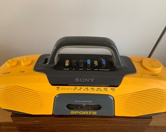 ラジオ・コンポ SONY SPORTS RADIO SONY SPORTS BOOMBOX Classic Yellow - Etsy
