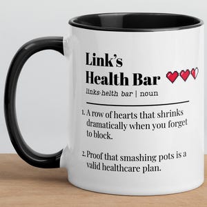 Pixel Art Links Health Bar Definition Mug, Legend of Zelda Mug, Legend of Zelda Gift, Link Gift,  Link Mug, Zelda Coffee, Gamer Coffee Mug