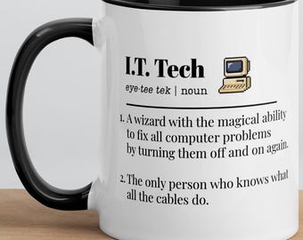 Taza con definición de tecnología informática en pixel art, regalo divertido de soporte informático, taza de informática, regalo de técnico informático, regalo tecnológico, taza tecnológica, regalo de soporte técnico, taza de ordenador