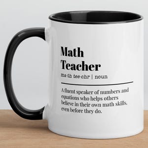 Minimalist Math Teacher Definition Mug, Math Teacher Gifts, Math Teacher Funny, Gift for Tutor, Gift for Math Teachers, Math Teacher Mug
