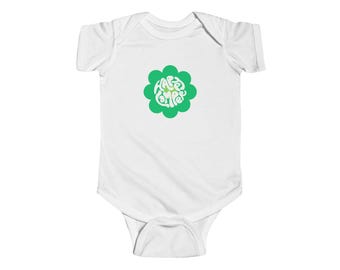 Groovy Blumen-Baby-Body | Grün Retro Floral