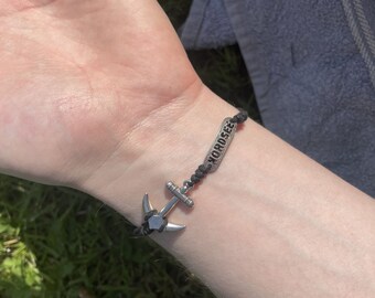 Adjustable friendship bracelet, anchor and "North Sea" engraving, ideal gift