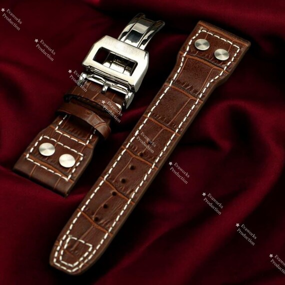 ブラウン ビッグパイロットストラップ - ユニバーサル 18/20/22/24 mm