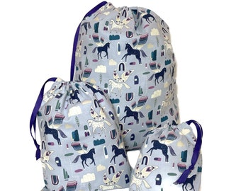 Winged Horse Pegasus FABRIC GIFT BAG Birthday Gift Bag Reusable Eco Friendly Toy Bag