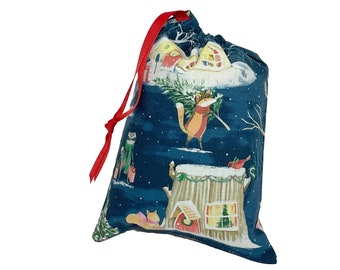 Reusable Fabric Gift Bag Christmas Cloth Gift Bag Christmas Gift Wrap Seasonal Christmas Home Decor