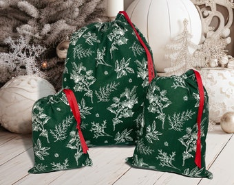 Christmas Reusable Gift Wrap, Fabric Christmas Gift Bag, Christmas Gift Ideas 2023  Seasonal Christmas Home Decor