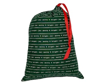 Reusable Christmas Fabric Gift Bag: Santa Sack