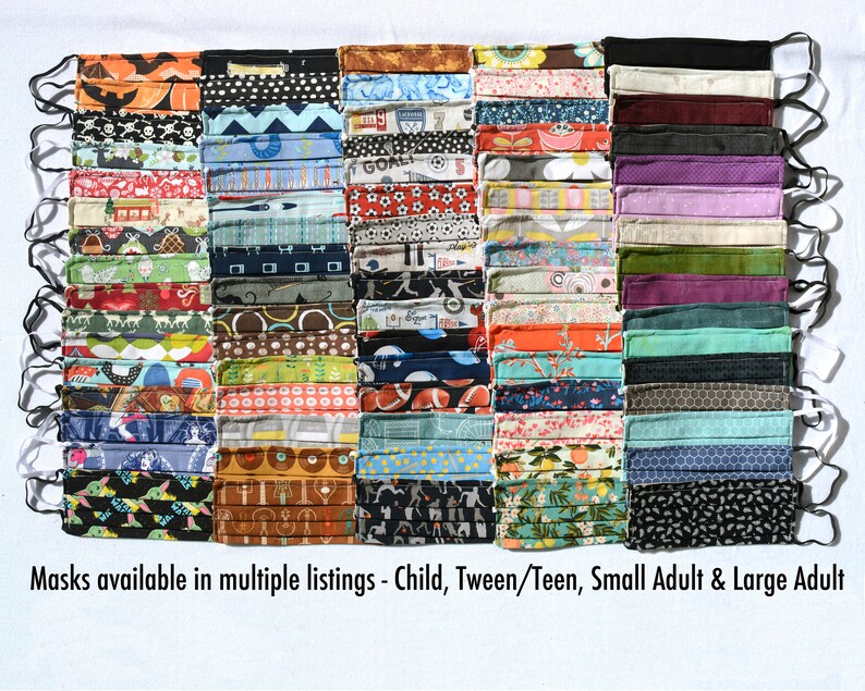 Spring QUILTERS COTTON FACE Mask with Nose Wire Washable Etsy