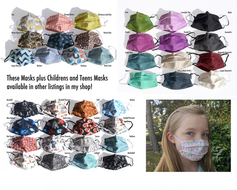 Spring QUILTERS COTTON FACE Mask with Nose Wire Washable Etsy