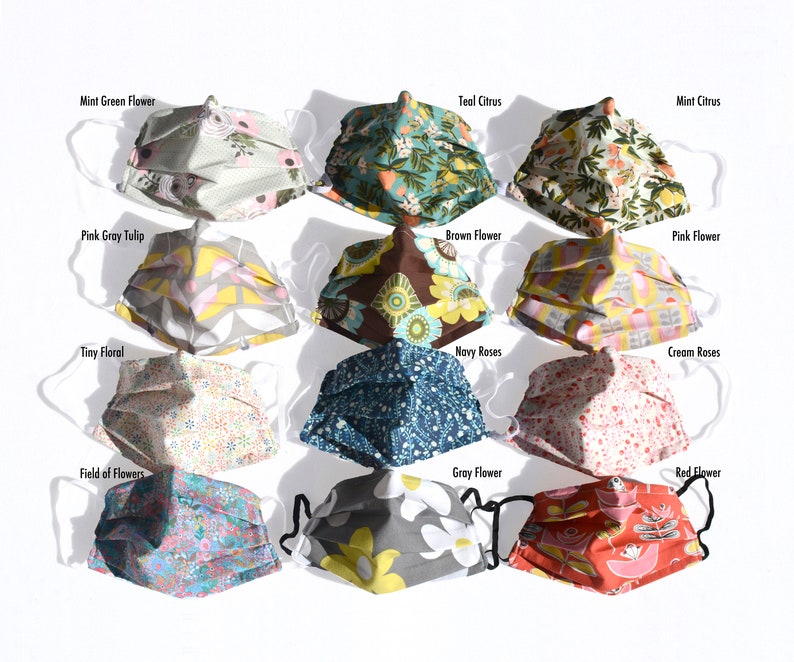 Spring QUILTERS COTTON FACE Mask with Nose Wire Washable Etsy