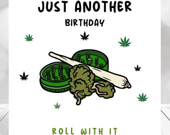 Personalised Weed Birthday Card – Funny Cannabis Lover Greeting – “Happy Birthday Bud” Stoner Gift Card - Pot Smoker Marijuana Humor Roll it