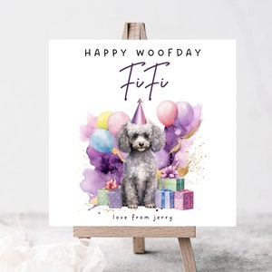 Tarjeta de feliz cumpleaños para perros, tarjeta de cumpleaños personalizada para perros, globo de deseos felices de tarjeta para perros, regalo para padres de perros