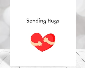 Personalized Sending Hugs Card: Custom Message, Thinking of You