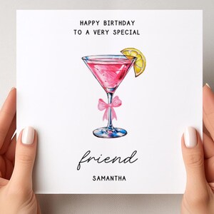 Geburtstagskarte Cocktail Freund Geburtstagskarte Personalisierte Alles Gute zum Geburtstag Karte Für Freund Karte Für gute Freunde Freund Geburtstags-Andenken Geschenk