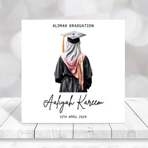 Biglietto d’auguri personalizzato per la laurea Alimah Biglietto d’auguri Alimah regalo per lei, corso Alimah di studi islamici