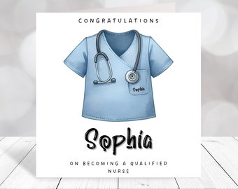 New Job Card Personalised Newly Qualified Nurse Midwife Card Congratulations Nurse Card Qualified Nurse Card, Nurse Graduate Graduation Card