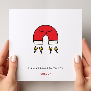 Gepersonaliseerde romantische liefdeskaart Ik voel me aangetrokken tot jou Kaart Magneet Valentijnsdag Kaart Liefdeskaart Vriendje Vriendin Echtgenoot Echtgenote