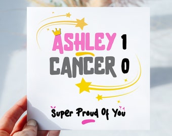 Cancer gift All Clear Cancer Card Cancer 0 You 1 Cancer treatment is over beat cancer  survivor Congratulations Get well soon Linen Card