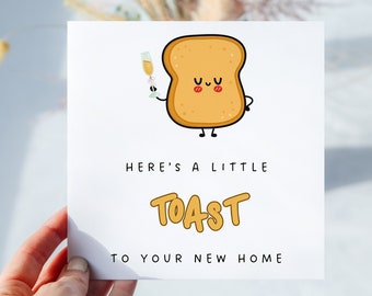 Un pequeño brindis por su nuevo hogar Tarjeta divertida de inauguración de la casa Tarjeta de felicitación por su nuevo hogar Tarjeta personalizada Celebración del nuevo hogar