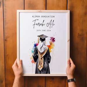 Biglietto d'auguri per la laurea di Alimah Biglietto Alimah Regalo di Alimah per lei Corso di Alimah Studi islamici Laurea Mubarak Wall Art