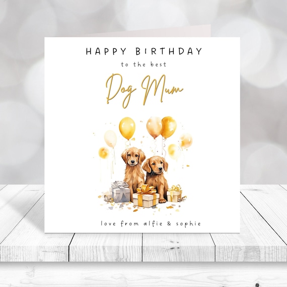 Carte D'anniversaire Humour De La Part Du Chien - "World's Greatest Golden Retriever Mum", Fabriquée Au Royaume-Uni
