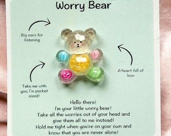 Pocket Bear Hug | Cute Bear Worry Bear | Hug Card | Thinking of You Gift | Friendship Keepsake | Small Comfort Token | Mini Bear Ornament