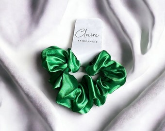 Chouchou vert proposition de demoiselle d'honneur cadeau enterrement de vie de jeune fille accessoires de demoiselle d'honneur mariage mariée cravate cheveux mère de la mariée étiquette de fille de fleur