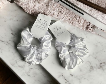 Regalos para despedida de soltera, coleteros blancos para propuesta de dama de honor, accesorios para dama de honor, accesorios para el cabello de novia, regalo para dama de honor