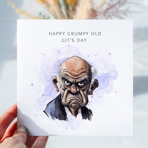 Carte personnalisée fête des pères grincheux, cadeaux pour papa, premier cadeau de fête des pères, grand-père utilisant un téléphone, beau-père, fête des pères, vieux pet grincheux