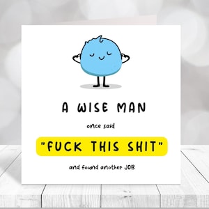 Un homme sage de félicitations qui a trouvé un autre travail Carte personnalisée de chance