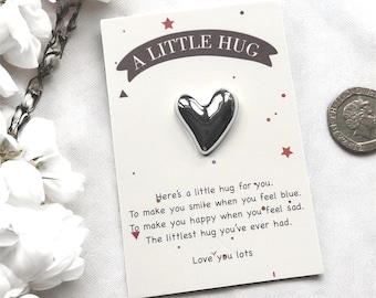 Pocket Hug Gift | Little Hug Keepsake Heart Token | Thinking of You Gift | Small Token of Love | Long Distance Gift for Friend or Family