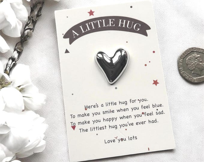 Pocket Hug Gift | Little Hug Keepsake Heart Token | Thinking of You Gift | Small Token of Love | Long Distance Gift for Friend or Family