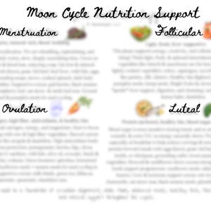 Moon Cycle Nutrition Magnet - Hormone Phases Cycle Syncing