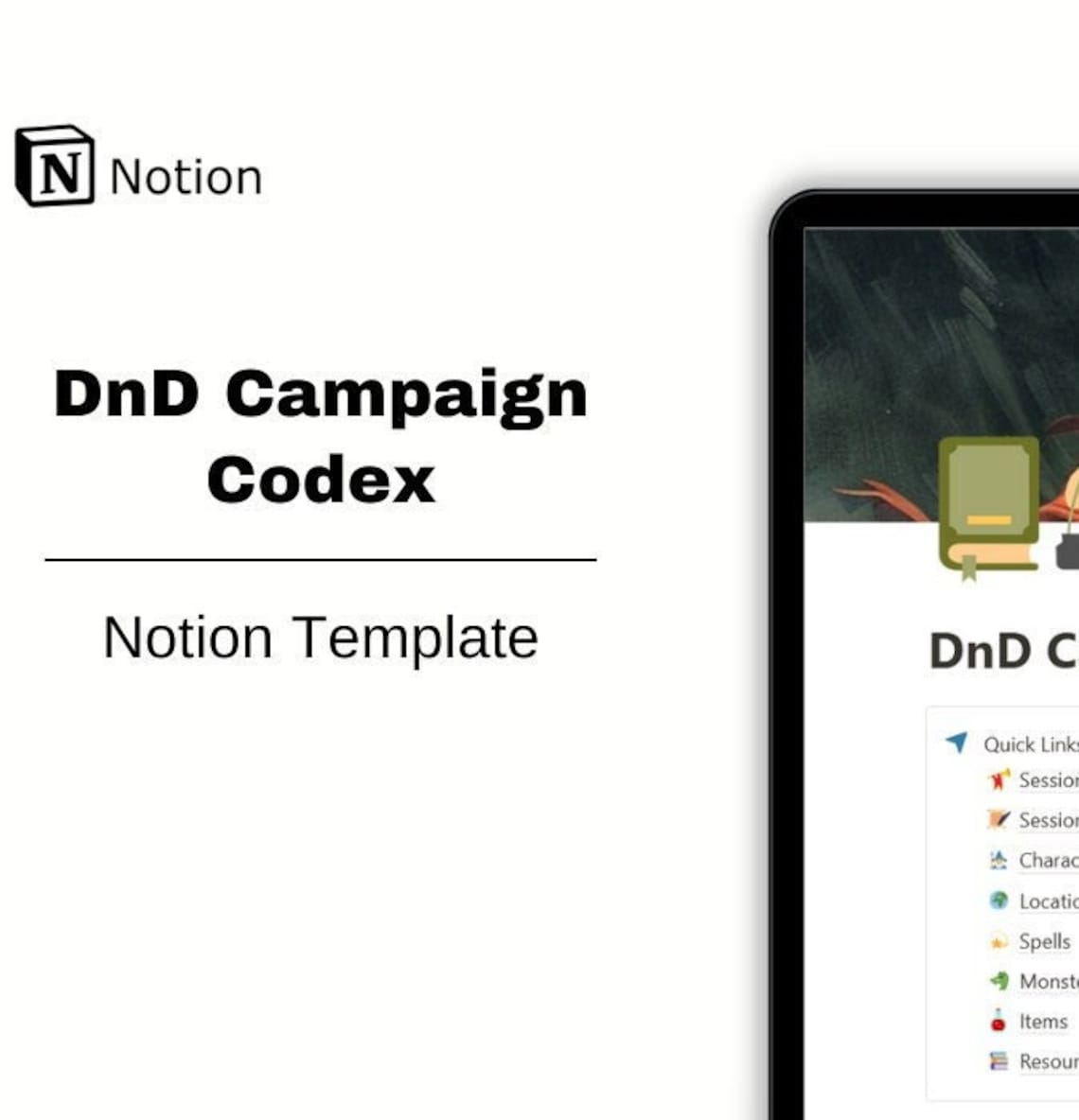 Dnd Campaign Codex Notion Template Etsy