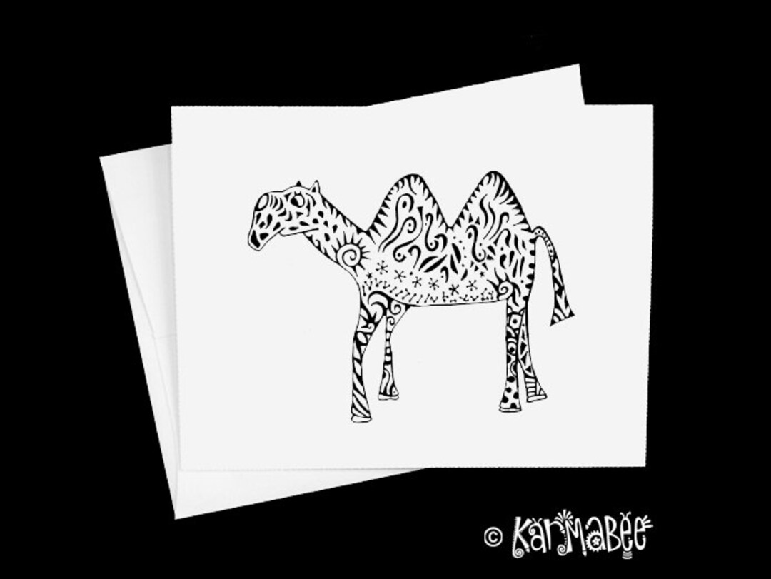 Camel Note Cards Single Blank Notecard - Etsy