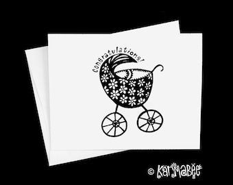 New Baby Congratulations Card Congrats Baby Shower Notecard