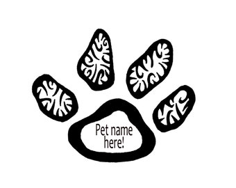 Custom Dog Paw Notecards, Personalized Pet Cards