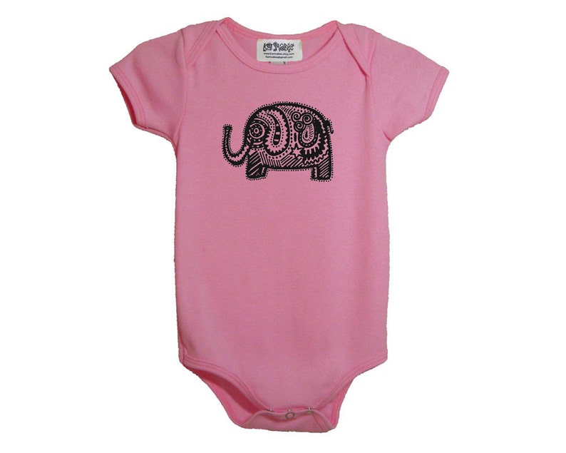 Pink elephant baby onesie Cotton American Apparel one-piece | Etsy