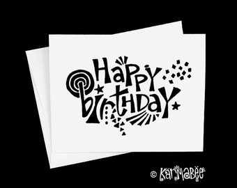 Birthday card Single Note Card Blank Inside