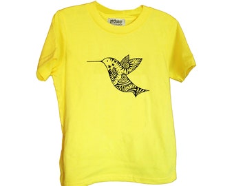 Yellow Hummingbird Kids T-shirt Kids Tee Sizes 2 3 4 5