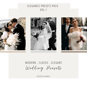 14 Professional Wedding Lightroom Presets for Mobile & Desktop - Classic, Modern, Editorial, Bright and Natural Tones for Photographers