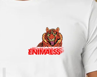 ENIMALSS Tiger / T-shirt tigre / T-Shirt  stampata/ magliette stampate / stampa con animali / tigre / idee regalo / t-shirt con stampa