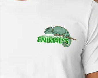 CHAMALEON ENIMALSS - T-shirt camaleonte / T-Shirt  stampata/ magliette stampate / stampa con animali / idee regalo / t-shirt con stampa